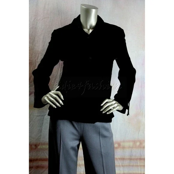 $4600 NWT CHADO Ralph Rucci Black Super Soft Velvet Jacket 6
